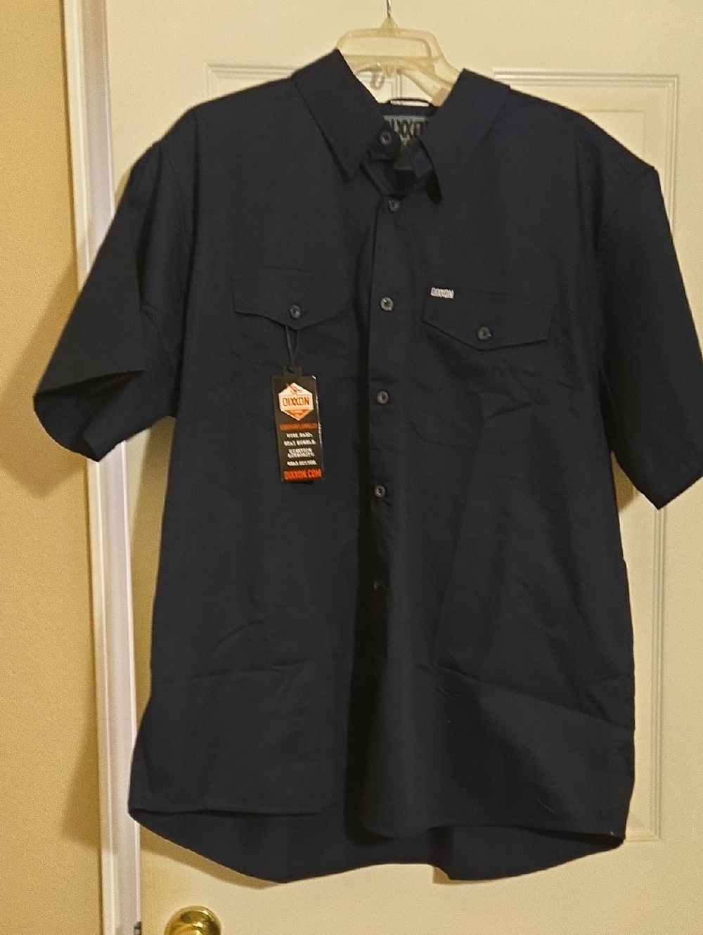 DIXXON Men's Short Sleeve Button Down Shirt Navy Blue